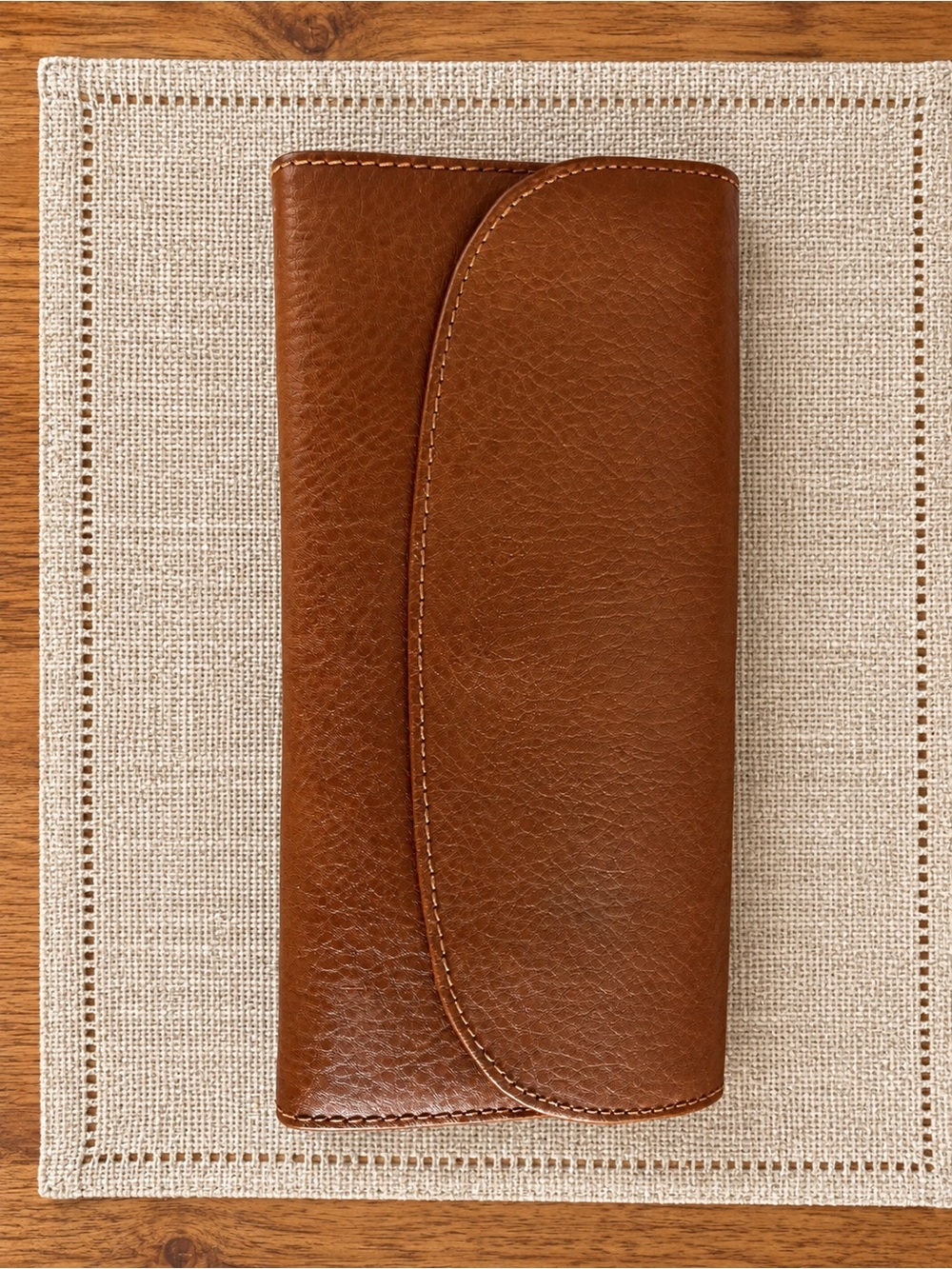 Mark & Graham Envelope Wallet in classic cognac brown leather